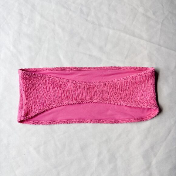 Four Three Seven x That’s So Sabotage Bandeau Crinkle Top in Pink - Picture 3 of 7